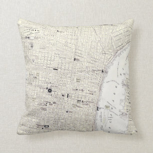 Vintage Map of Philadelphia (1885) Cushion