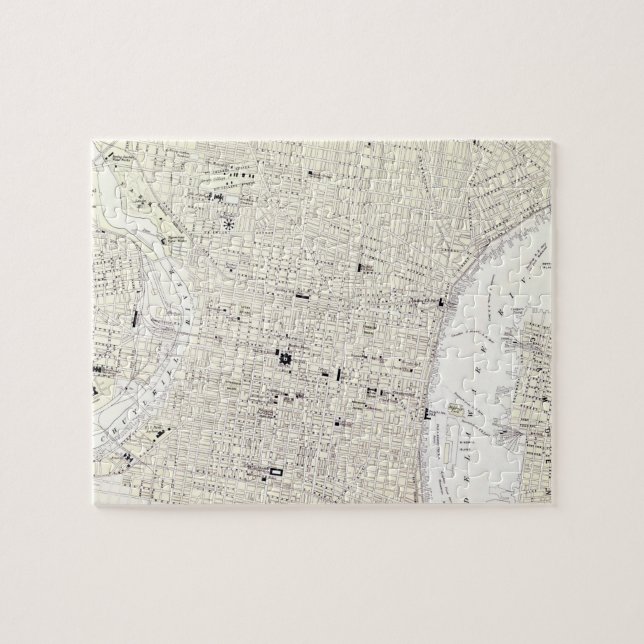 Vintage Map of Philadelphia (1885) Jigsaw Puzzle (Horizontal)