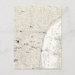 Vintage Map of Philadelphia (1885) Postcard
