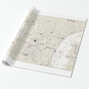 Vintage Map of Philadelphia (1885) Wrapping Paper