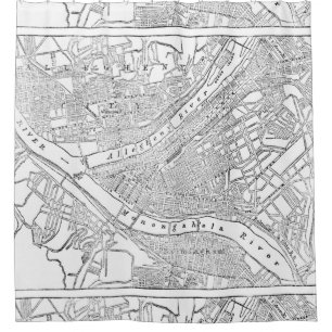 Vintage Map of Pittsburgh (1885) Shower Curtain