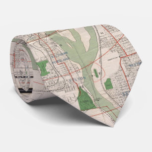 Vintage Map of Portland Oregon (1912) Tie