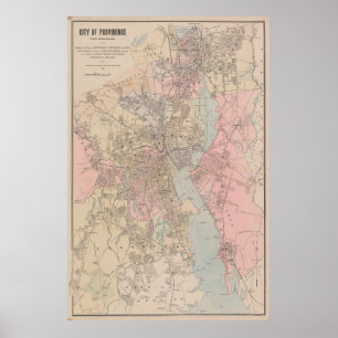 Vintage Map of Providence Rhode Island (1901) Poster