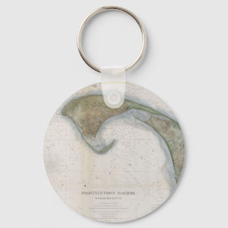 Vintage Map of Provincetown Key Ring