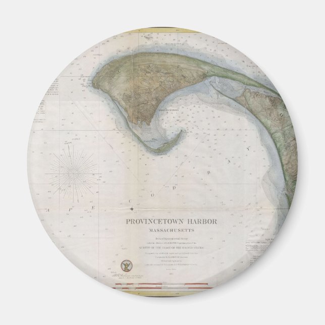 Vintage Map of Provincetown Magnet (Front)