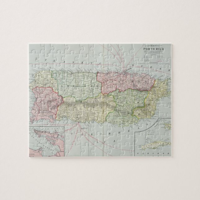 Vintage Map of Puerto Rico (1901) Jigsaw Puzzle (Horizontal)