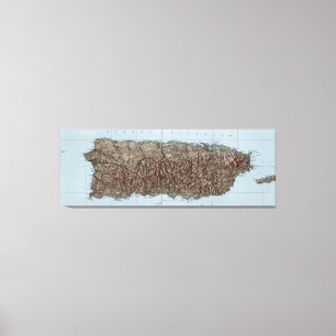 Vintage Map of Puerto Rico (1952) Canvas Print