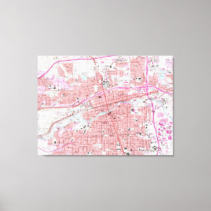 Vintage Map of Reno Nevada (1967) Canvas Print