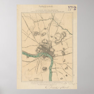 Vintage Map of Richmond Virginia (1867) Poster