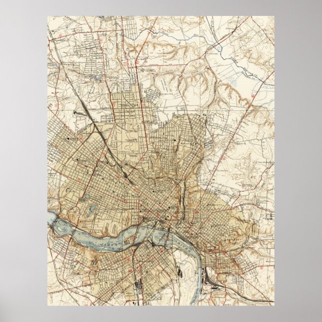 Vintage Map of Richmond Virginia (1934) Poster (Front)