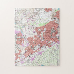 Vintage Map of Riverside California (1967) Jigsaw Puzzle