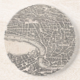 Vintage Map of Rome Italy (1652) Coaster