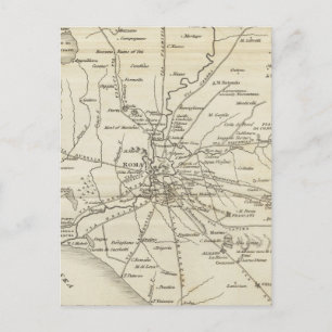 Vintage Map of Rome Italy (1821) Postcard