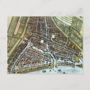 Vintage Map of Rotterdam Netherlands (1649) Postcard