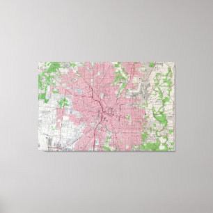 Vintage Map of San Antonio Texas (1953) Canvas Print