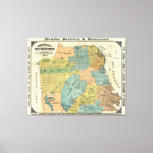 Vintage Map of San Francisco (1890) Canvas Print