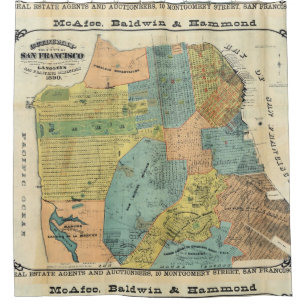 Vintage Map of San Francisco (1890) Shower Curtain