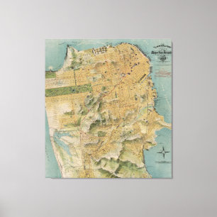 Vintage Map of San Francisco (1915) Canvas Print