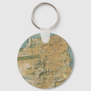 Vintage Map of San Francisco (1915) Key Ring