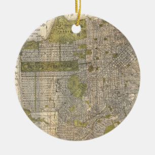 Vintage Map of San Francisco (1932) Ceramic Tree Decoration