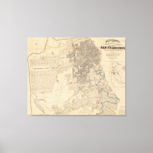 Vintage Map of San Francisco CA (1881) Canvas Print
