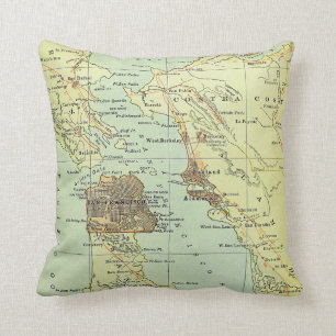 Vintage Map of San Francisco California (1905) Cushion
