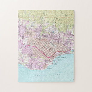 Vintage Map of Santa Barbara California (1952) Jigsaw Puzzle