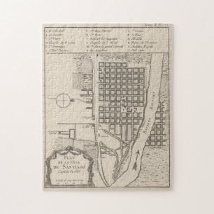 Vintage Map of Santiago Chile (1764) Jigsaw Puzzle