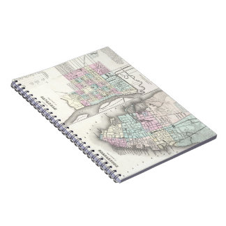 Vintage Map of Savannah and Charleston (1855) Notebook