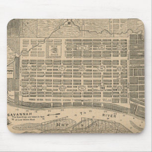 Vintage Map of Savannah Georgia (1818) Mouse Pad