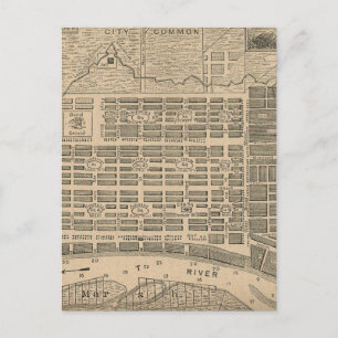 Vintage Map of Savannah Georgia (1818) Postcard