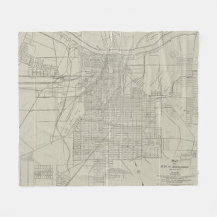 Vintage Map of Savannah Georgia (1917) Fleece Blanket