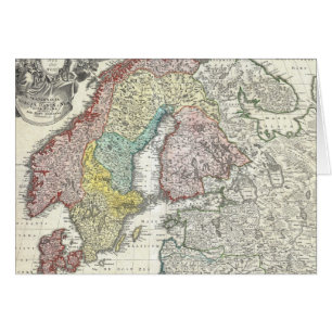 Vintage Map of Scandinavia (1730)