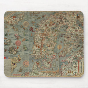 Vintage Map of Scandinavia Mouse Pad