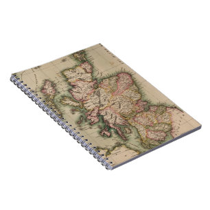 Vintage Map of Scotland (1814) Spiral Notebook