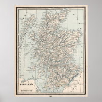 Vintage Map of Scotland (1893)