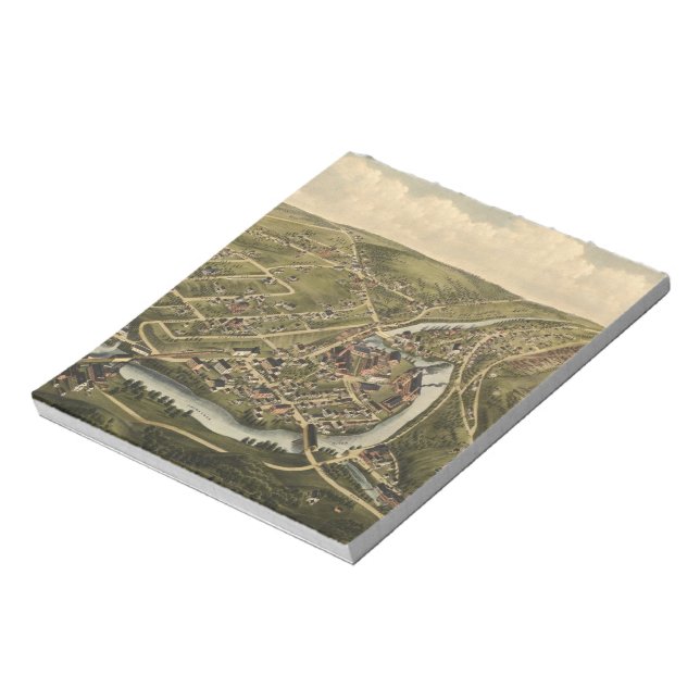 Vintage Map of Seymour Connecticut (1879) Notepad (Rotated)