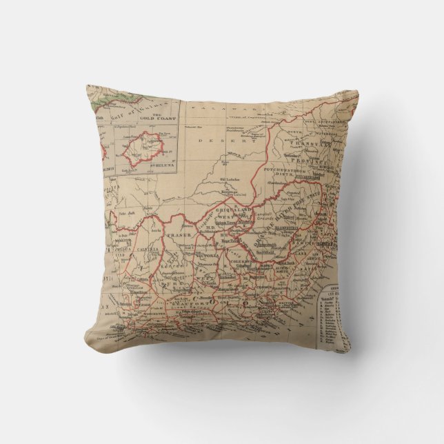 Vintage Map of South Africa (1880) Cushion (Front)