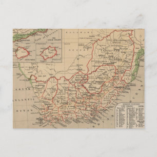 Vintage Map of South Africa (1880) Postcard