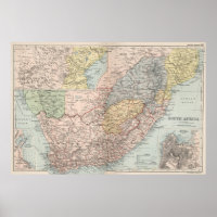Vintage Map of South Africa (1892)