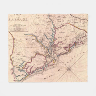Vintage Map of South Carolina (1690) Fleece Blanket