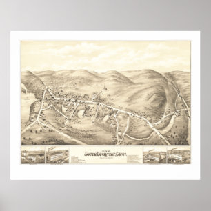 Vintage map of South Coventry, CT from 1878 Poster