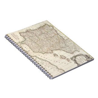 Vintage Map of Spain (1775) Spiral Notebook