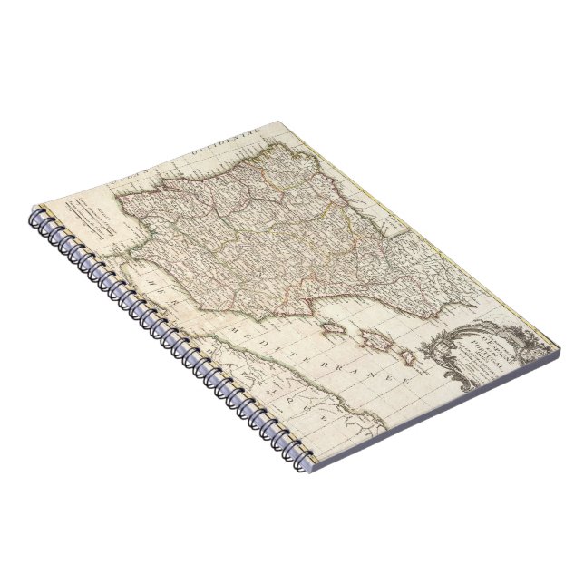 Vintage Map of Spain (1775) Spiral Notebook (Right Side)