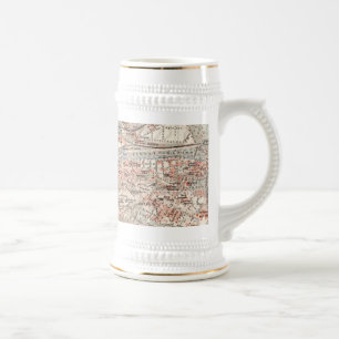 Vintage Map of Stuttgart Germany (1909) Beer Stein