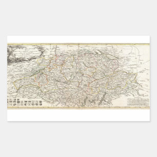 Vintage Map of Switzerland (1771) Rectangular Sticker