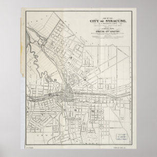 Vintage Map of Syracuse New York (1873) Poster