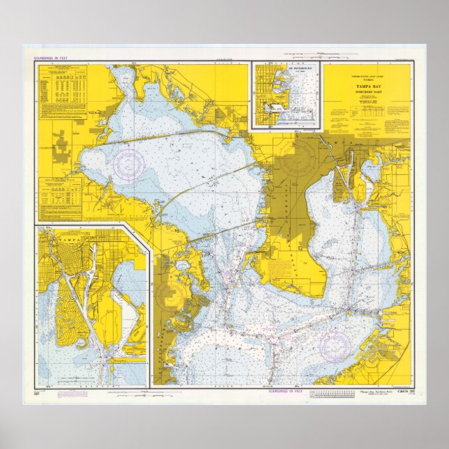 Vintage Map of Tampa Bay FL (1973) Poster (Front)