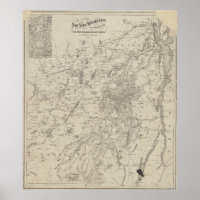 Vintage Map of The Adirondack Mountains (1874)