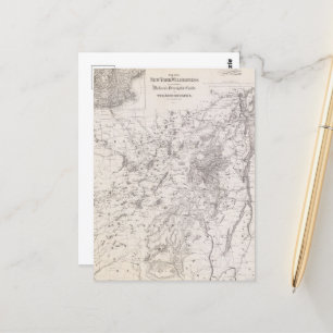 Vintage Map of the Adirondacks New York Postcard